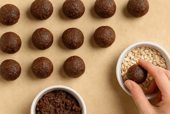 🥖 Receta de Bolitas Energ&eacute;ticas Sin Gluten de D&aacute;til y Cacao | Saludables y R&aacute;pidas