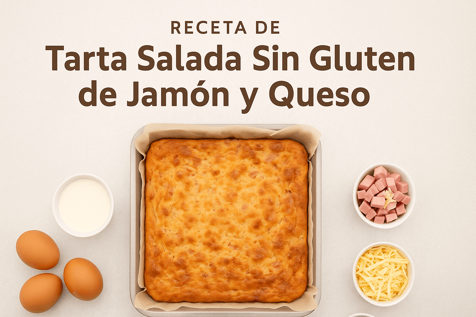 🥖 Receta de Tarta Salada Sin Gluten de Jamón y Queso | Rápida y Deliciosa