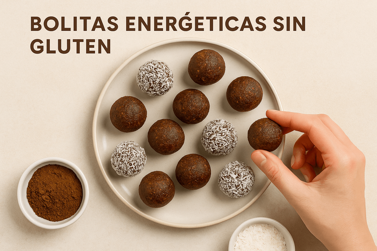 🥖 Receta de Bolitas Energ&eacute;ticas Sin Gluten de D&aacute;til y Cacao | Saludables y R&aacute;pidas