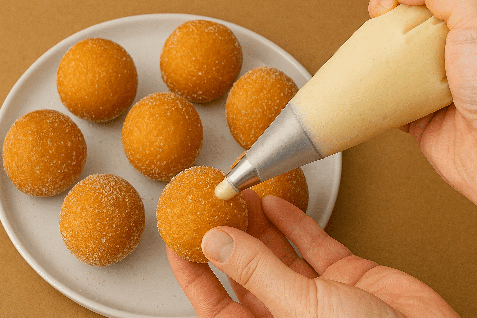Paso 1: Prepara la masa chouxPon la leche, la mantequilla, la sal y la ralladura de lim&oacute;n en un cazo. Calienta hasta que la mantequilla se derrita y la mezcla hierva. Retira del fuego y a&ntilde;ade de golpe la harina sin gluten. Mezcla en&eacute;rgicamente hasta que la masa se despegue de las paredes.