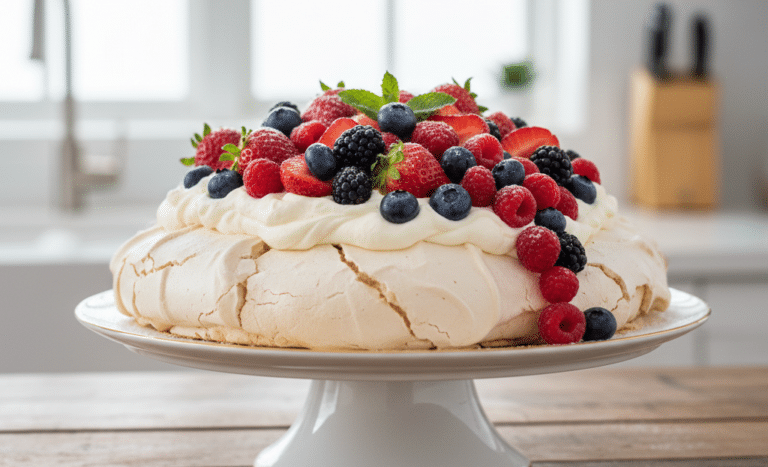 Pavlova de Frutos Rojos: La famosa nube de merengue de Nueva Zelanda